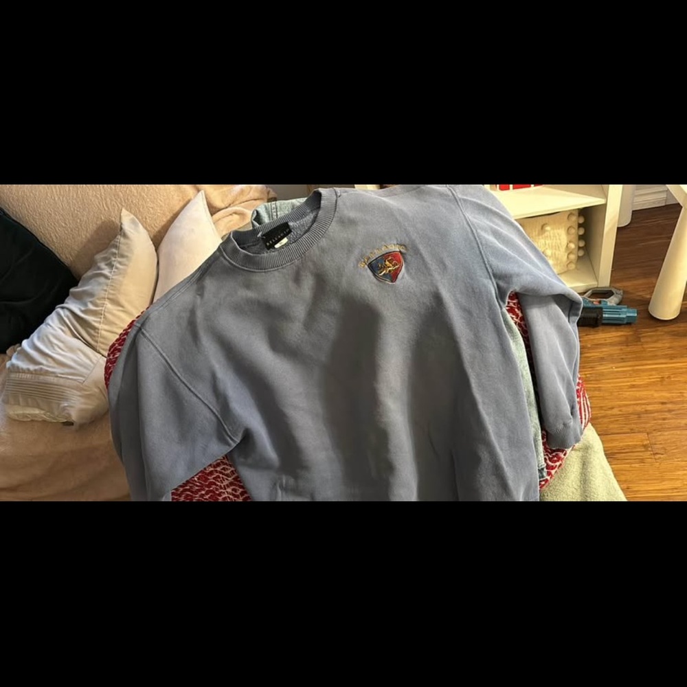 Vintage grey blue Crew Neck Sweater bellagio